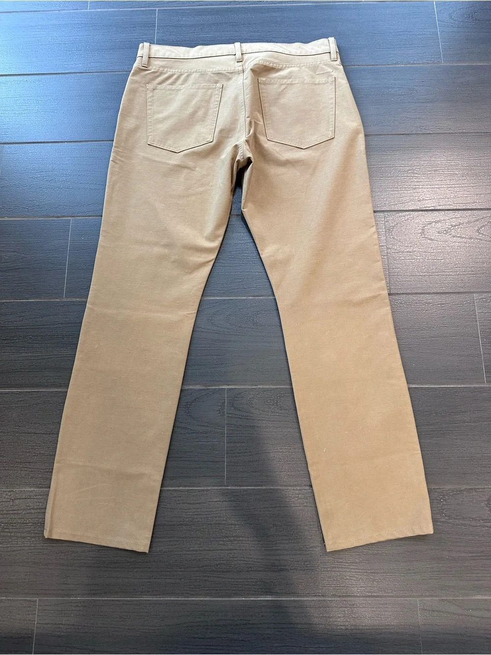 J. Crew Men's Straight Fit Tech Pant taupe or dark brown color.